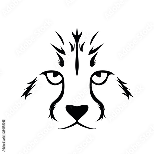 illustration of cheetah head for tattoo