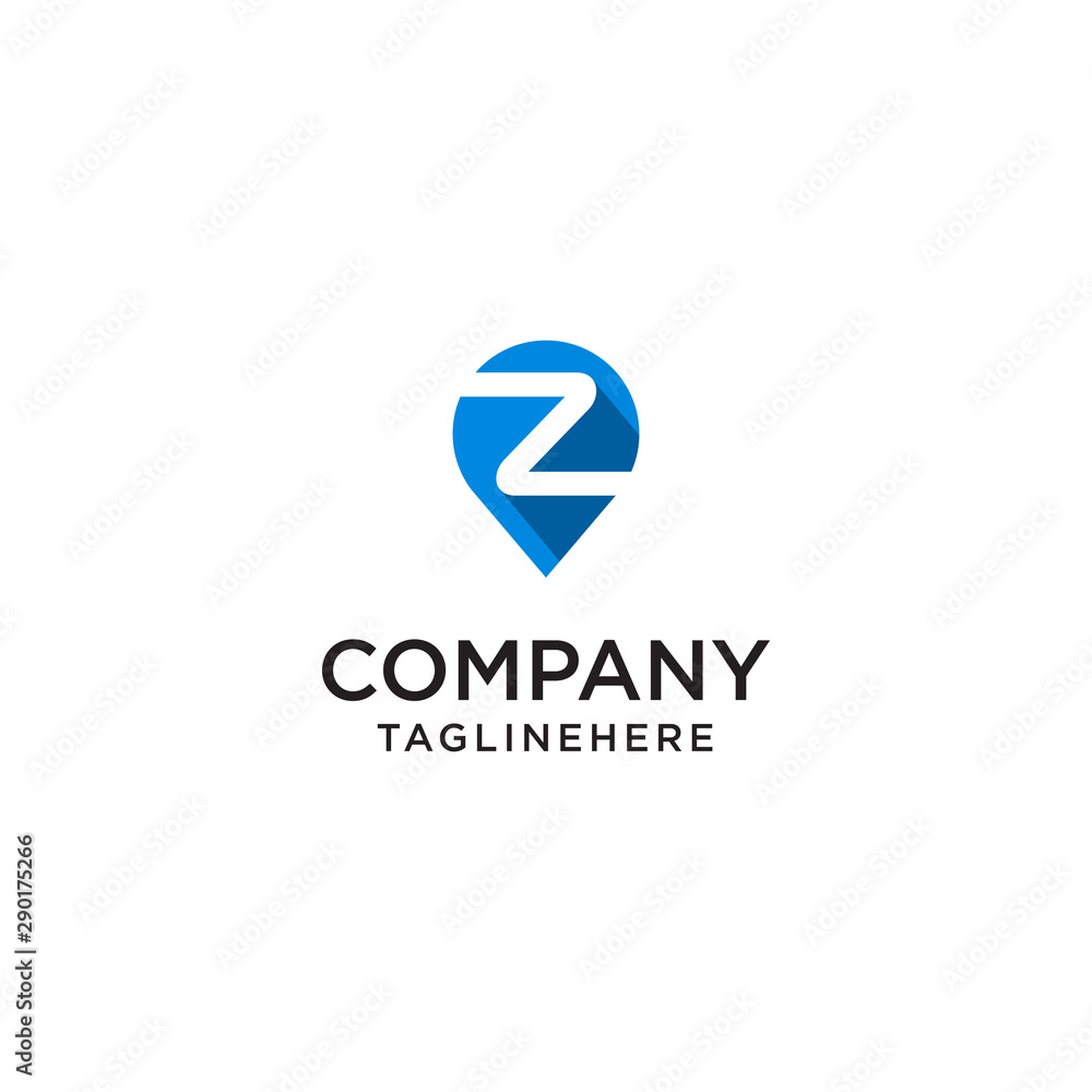 Letter B With Map Pointer logo design concept template Letter B With Map Pointer logo design concept template