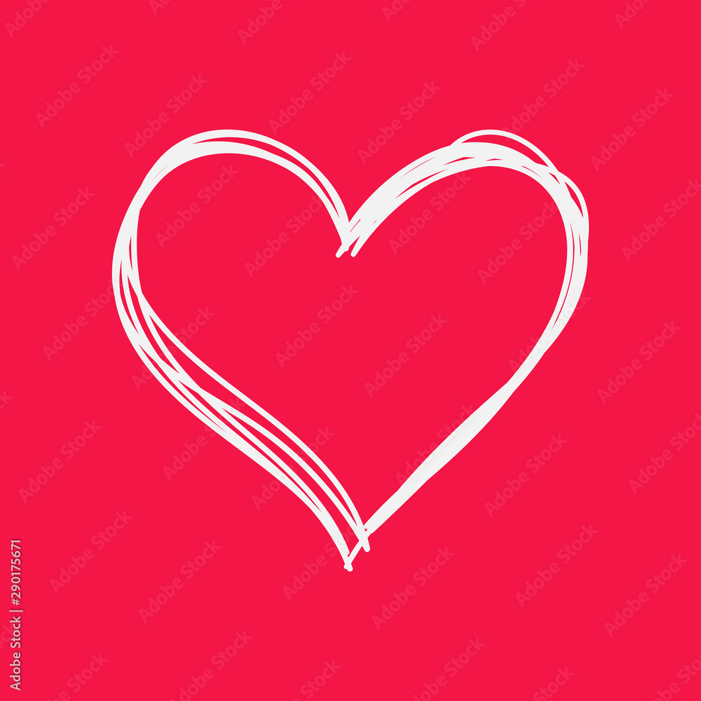Heart doodle. Hand drawn love symbol.
