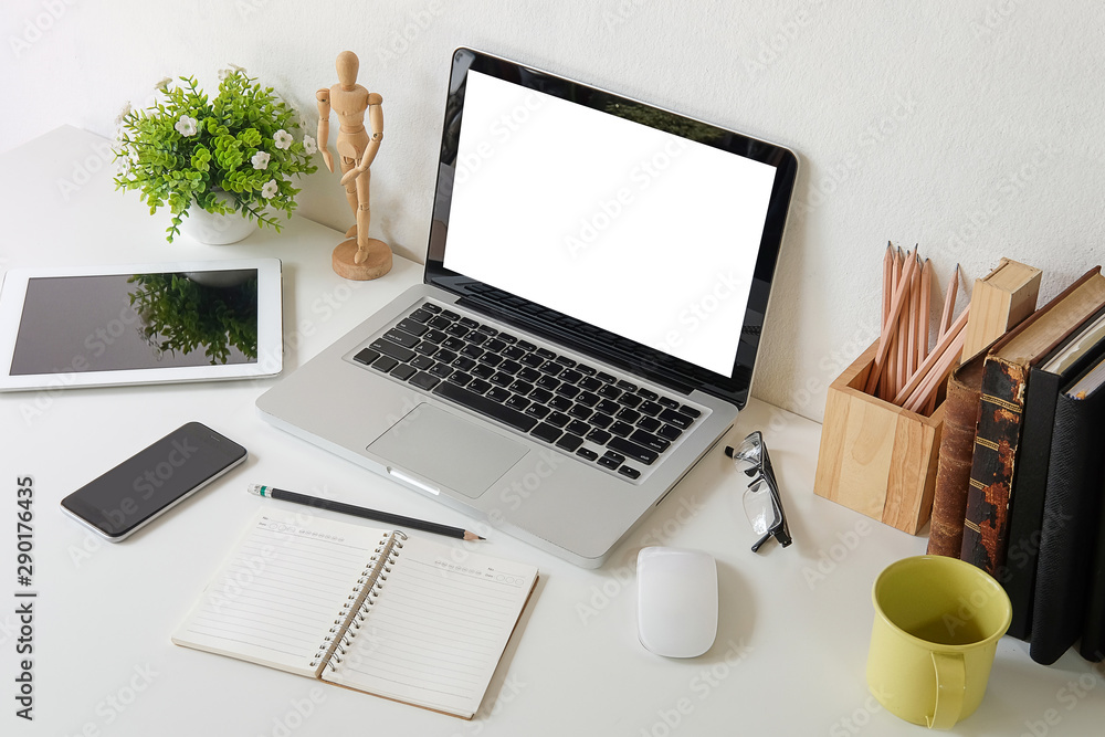 Mock up Copy Space Blank Screen Concept Business Working on Laptop. Mock up Copy Space Blank Screen Concept Business Working on Laptop.