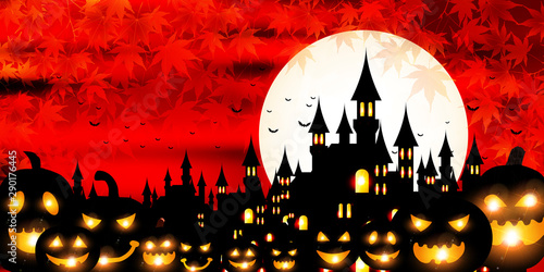 ハロウィン　秋　かぼちゃ　背景 