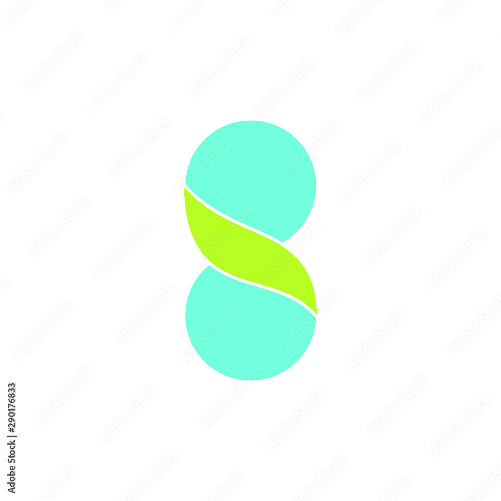 invinity nature logo. green leaf with 2 ball logo