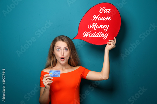 Woman with credit card thin...