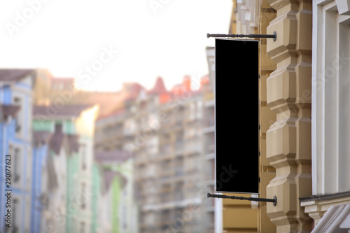 Blank signboard on facade o...