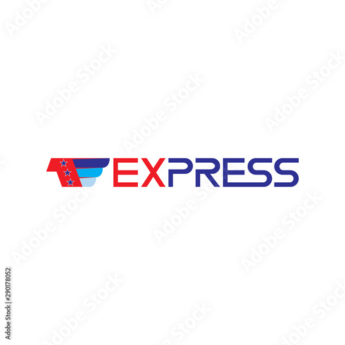 One Express delivery service logo design vector