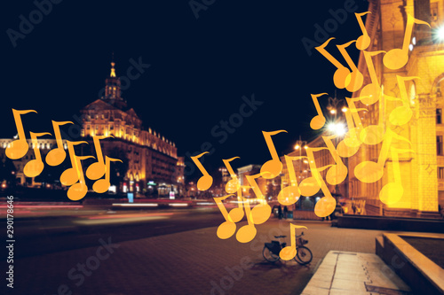 Beautiful view of illuminated city at night