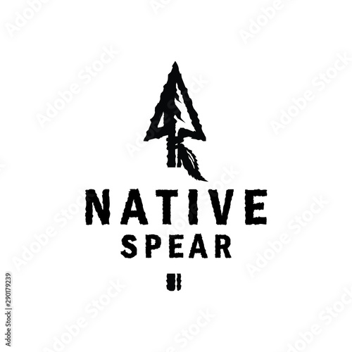 Native Retro Hunting Logo Design Inspiration with arrowhead