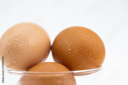 eggs isolated in a glass ,On white background
