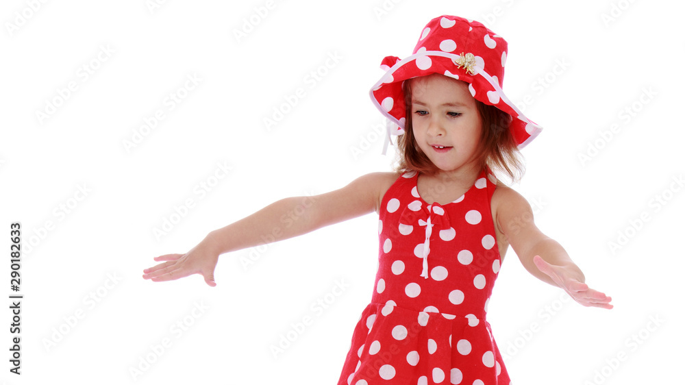 Little girl posing in the studio. Close-up. Little girl posing in the studio. Close-up.