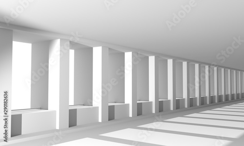 Modern urban architecture. Abstract background. Part of the building. 3D rendering