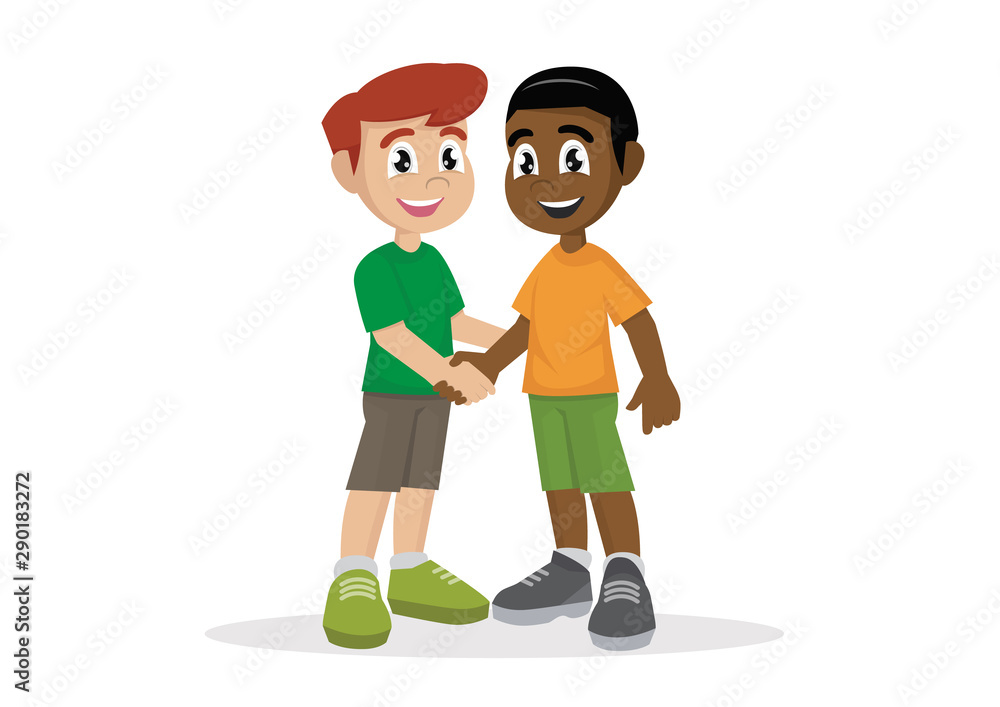 Boys Shaking Hands., Boys Shaking Hands.,