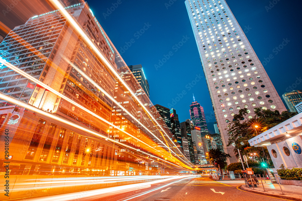 Fototapeta premium Hong Kong City Landscape at Night in Central