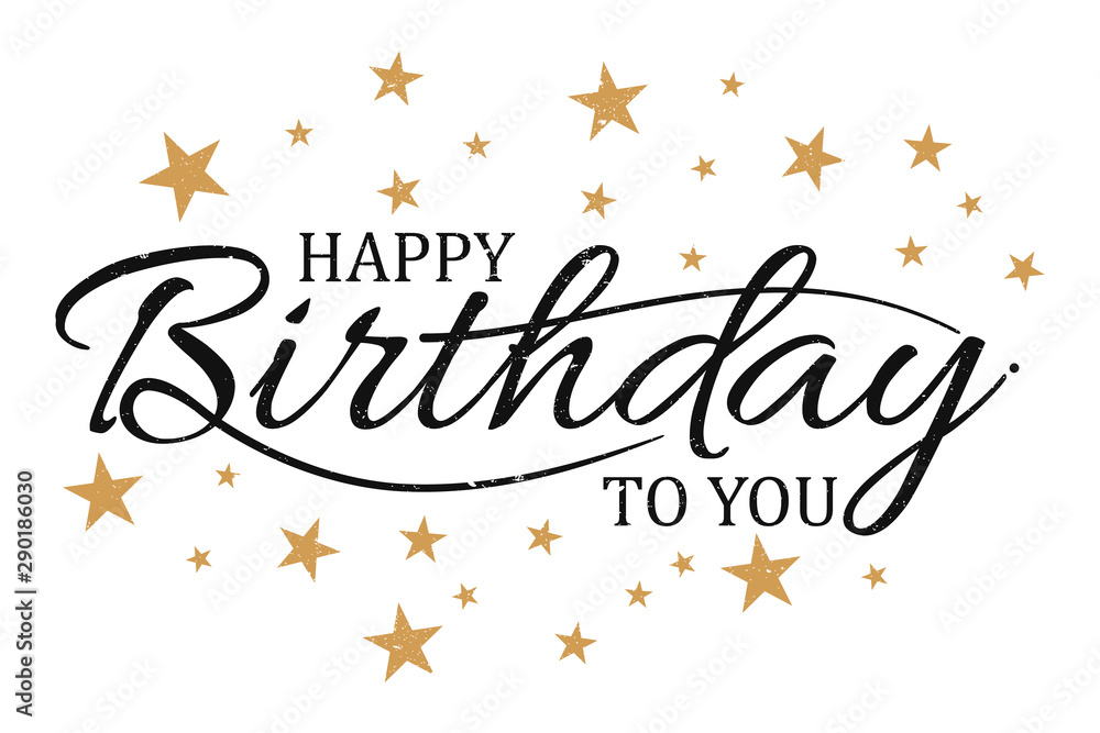 Obraz premium Vector vintage letter Happy birthday to you