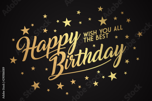 Vector elegant letter happy birthday to you for element design