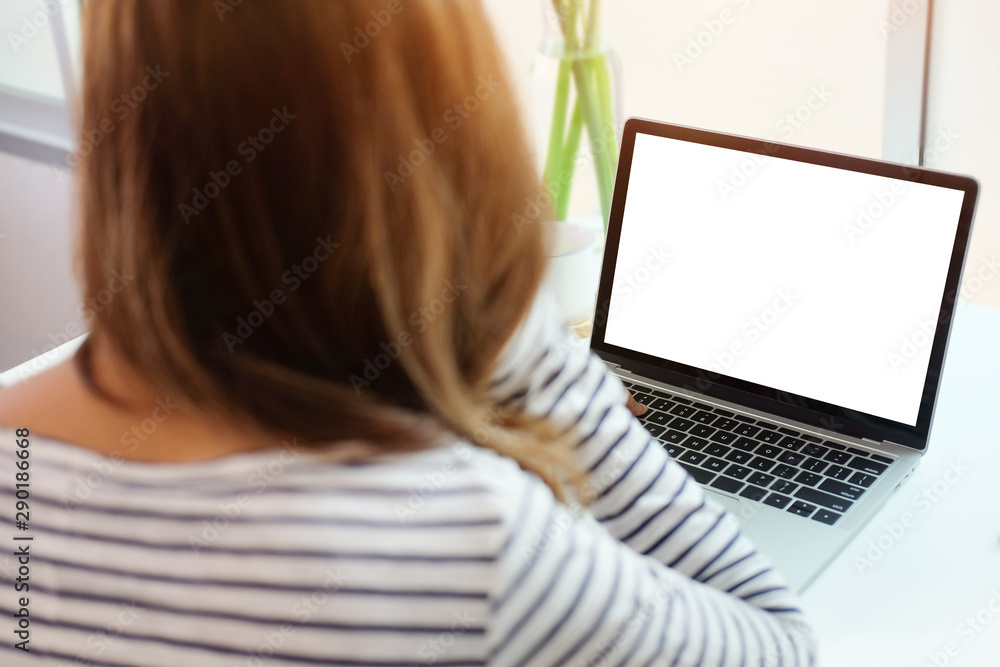 Mock up Copy Space Blank Screen Concept Business Working on Laptop. Mock up Copy Space Blank Screen Concept Business Working on Laptop.