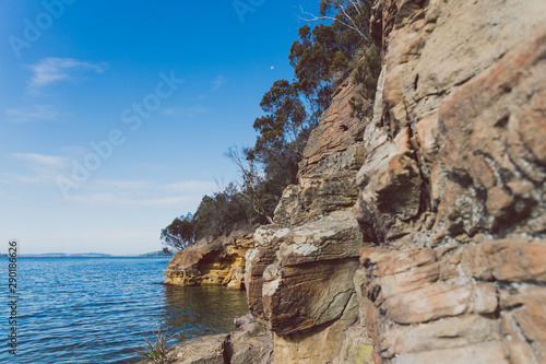 view of Conningham Beach in Tasmania, Australia and its pristine rugged coastal beauty