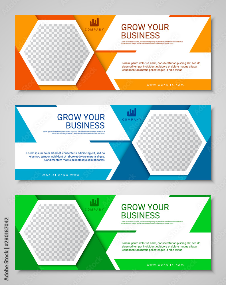 Abstract corporate business banner template set, vector illustration