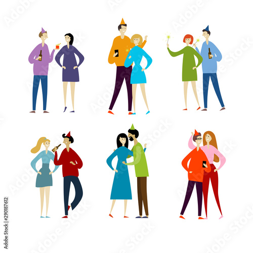 Yound couples, people characters set for your design