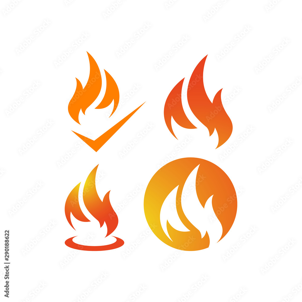set of fire flames vector logo design icons elements set of fire flames vector logo design icons elements