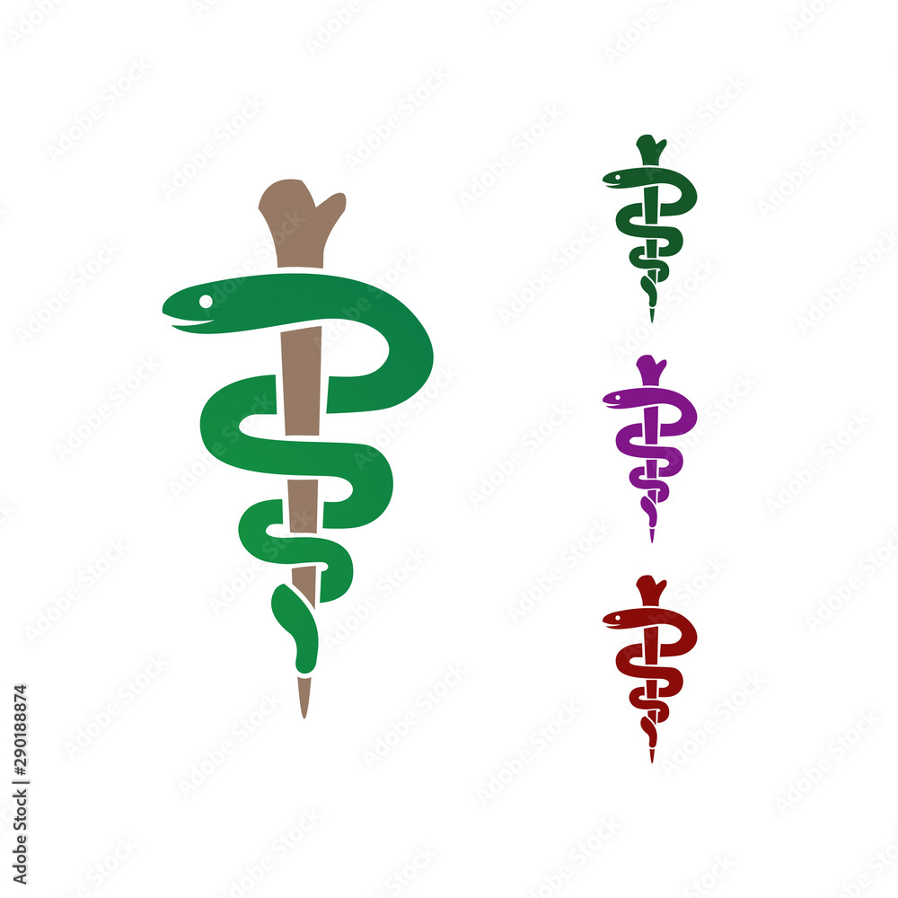 Medical Health Caduceus symbol Asclepius's snake and Wand icon