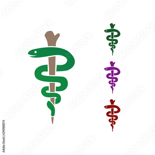 Medical Health Caduceus symbol Asclepius's snake and Wand icon