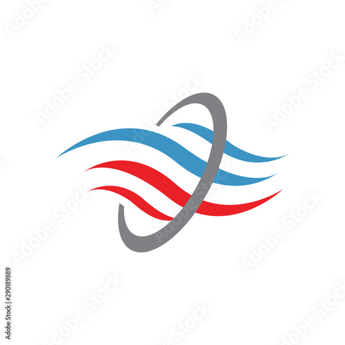 abstract heating and cooling hvac logo design vector business company
