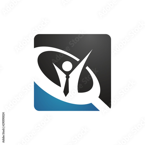 job search logo a businessman with tie an alert for jobseekers company