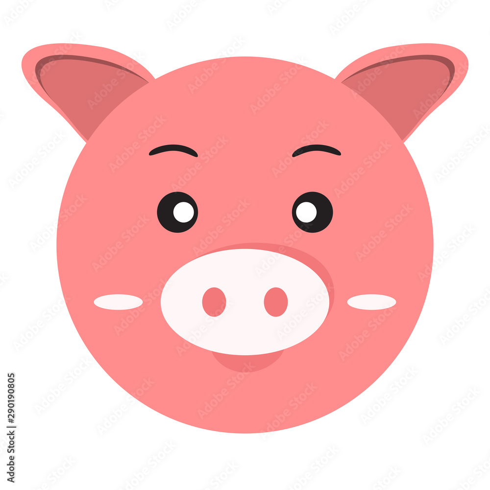 Pig Character in Pink Color Pig Character in Pink Color