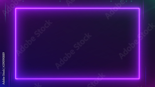 Wallpaper Mural Abstract Neon bright colored frame square on a dark background. Laser show colorful design for banners advertising technologies Torontodigital.ca