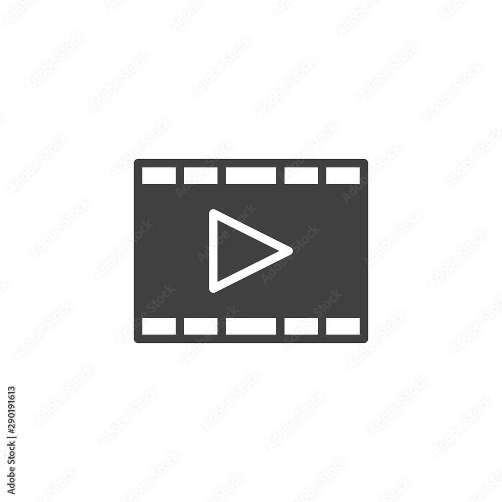 Film, movie vector icon. Multimedia player filled flat sign for mobile concept and web design. Play button glyph icon. Symbol, logo illustration. Vector graphics Film, movie vector icon. Multimedia player filled flat sign for mobile concept and web design. Play button glyph icon. Symbol, logo illustration. Vector graphics