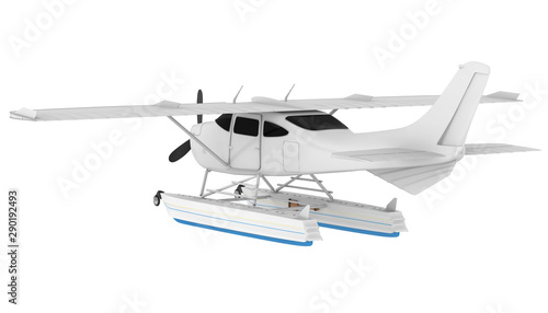 White Seaplane Isolated