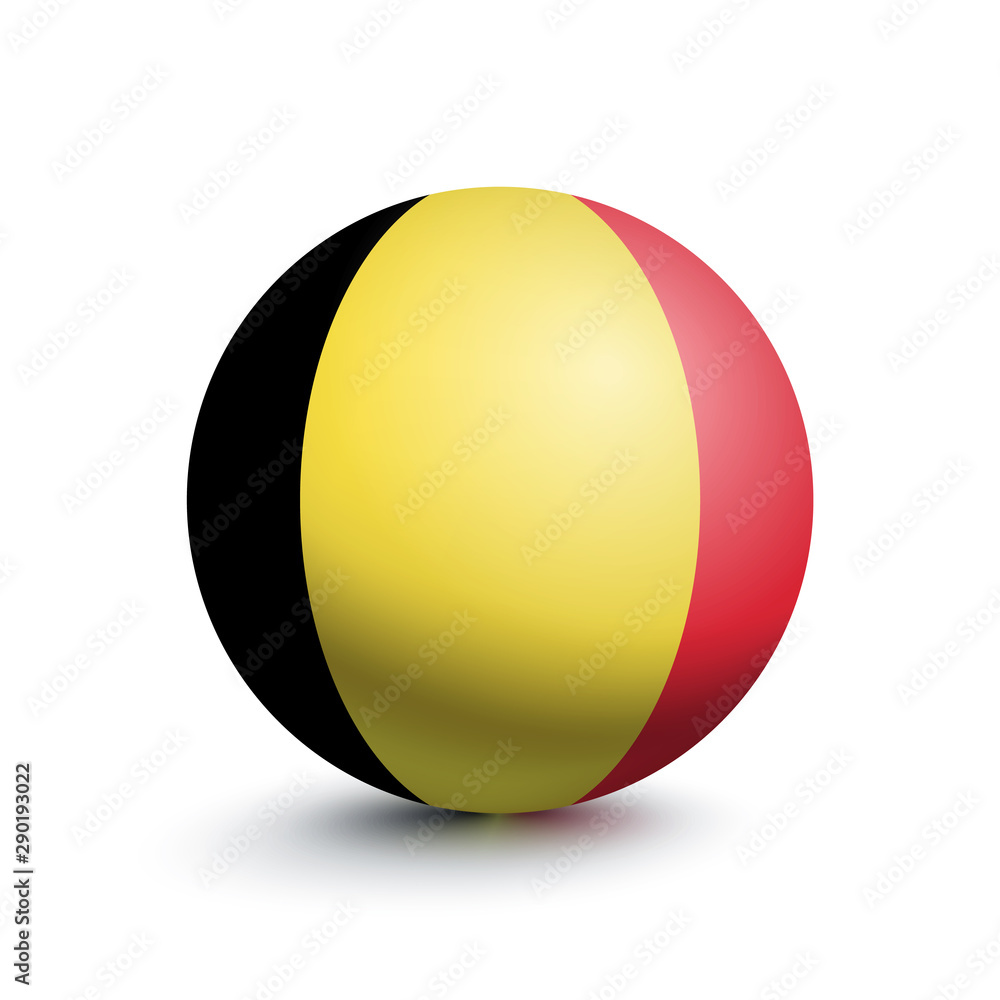 Flag of Belgium in the form of a ball isolated on a white background. Vector illustration Flag of Belgium in the form of a ball isolated on a white background. Vector illustration