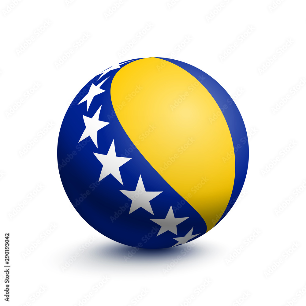 Flag of Bosnia and Herzegovina in the form of a ball. Vector illustration Flag of Bosnia and Herzegovina in the form of a ball. Vector illustration