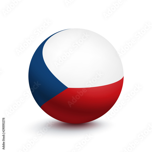 Flag of Czech Republic in the form of a ball isolated on a white background. Vector illustration