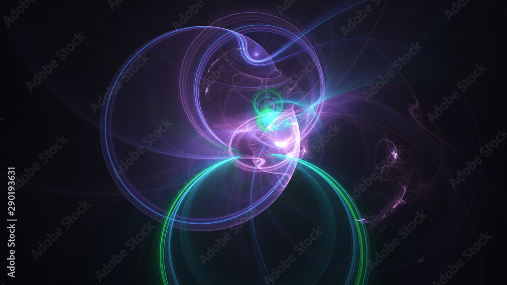 Abstract transparent purple and green crystal shapes. Fantasy light background. Digital fractal art. 3d rendering. Abstract transparent purple and green crystal shapes. Fantasy light background. Digital fractal art. 3d rendering.