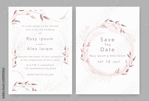 Wedding Invitations save the date card design with elegant garden anemone.