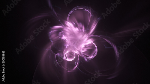 Abstract transparent pink crystal shapes. Fantasy light background. Digital fractal art. 3d rendering.