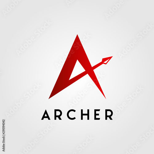 letter a archer arrow head logo design vector illustration