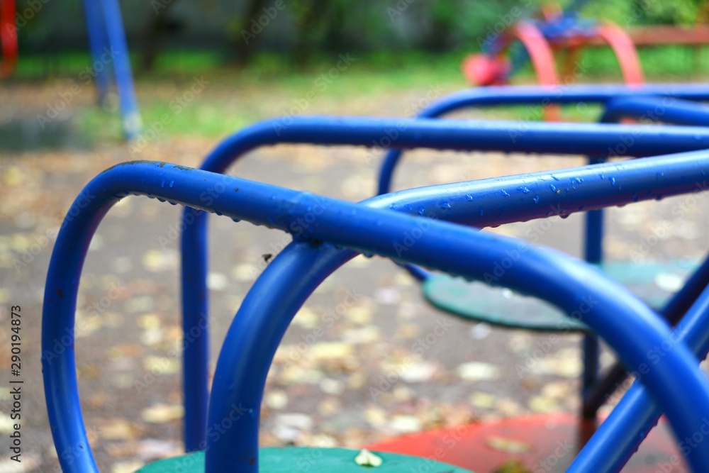 Children's playground after rain in the city Children's playground after rain in the city
