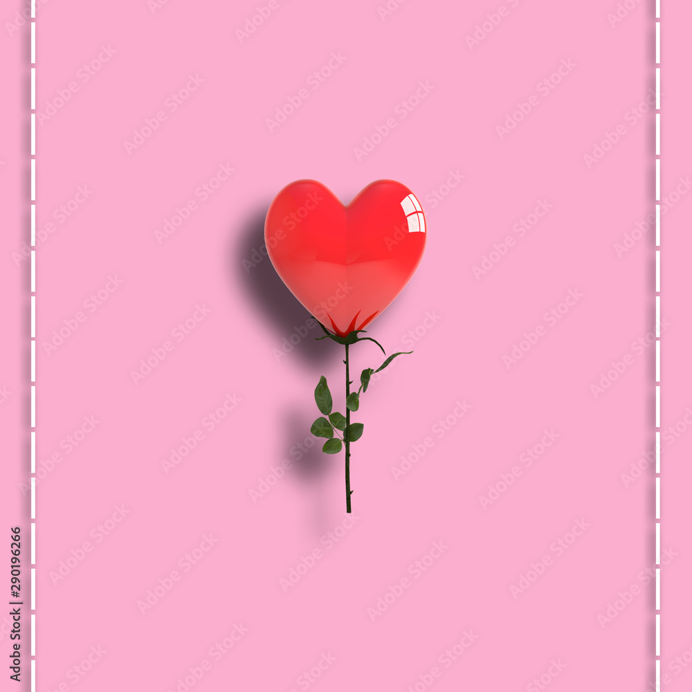 Red heart valentine card
