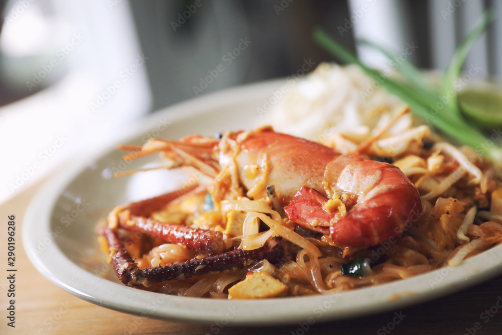 pad thai , Stir fry noodles and shrimp in thai style thai traditional food