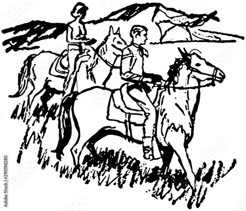 Couple Horseback Riding 3