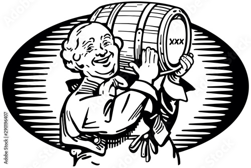 Man With Keg Of Whiskey