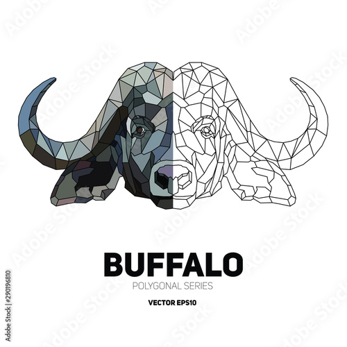 Hipster animal polygonal buffalo face. Triangle animal