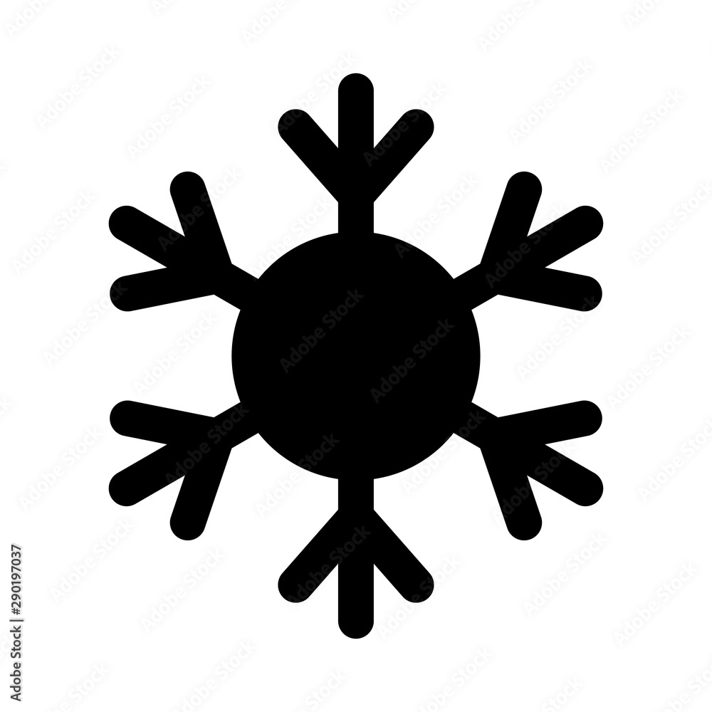 Snowflake Icon. Flat logo of snowflake isolated on white background. New Year and winter symbol. Snowflake Icon. Flat logo of snowflake isolated on white background. New Year and winter symbol.