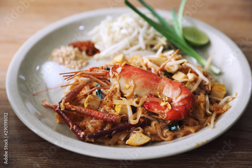 pad thai , Stir fry noodles and shrimp in thai style thai traditional food