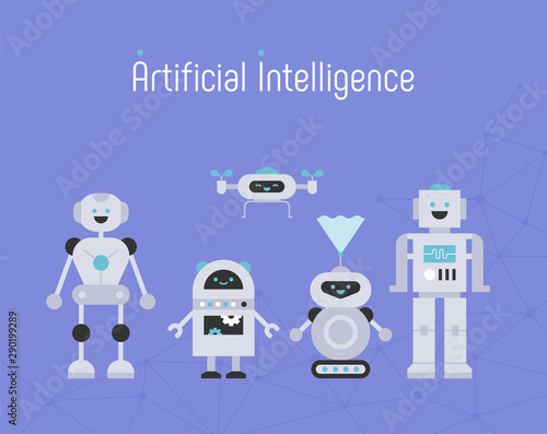 Artificial intelligence. flat design style minimal vector illustration.
