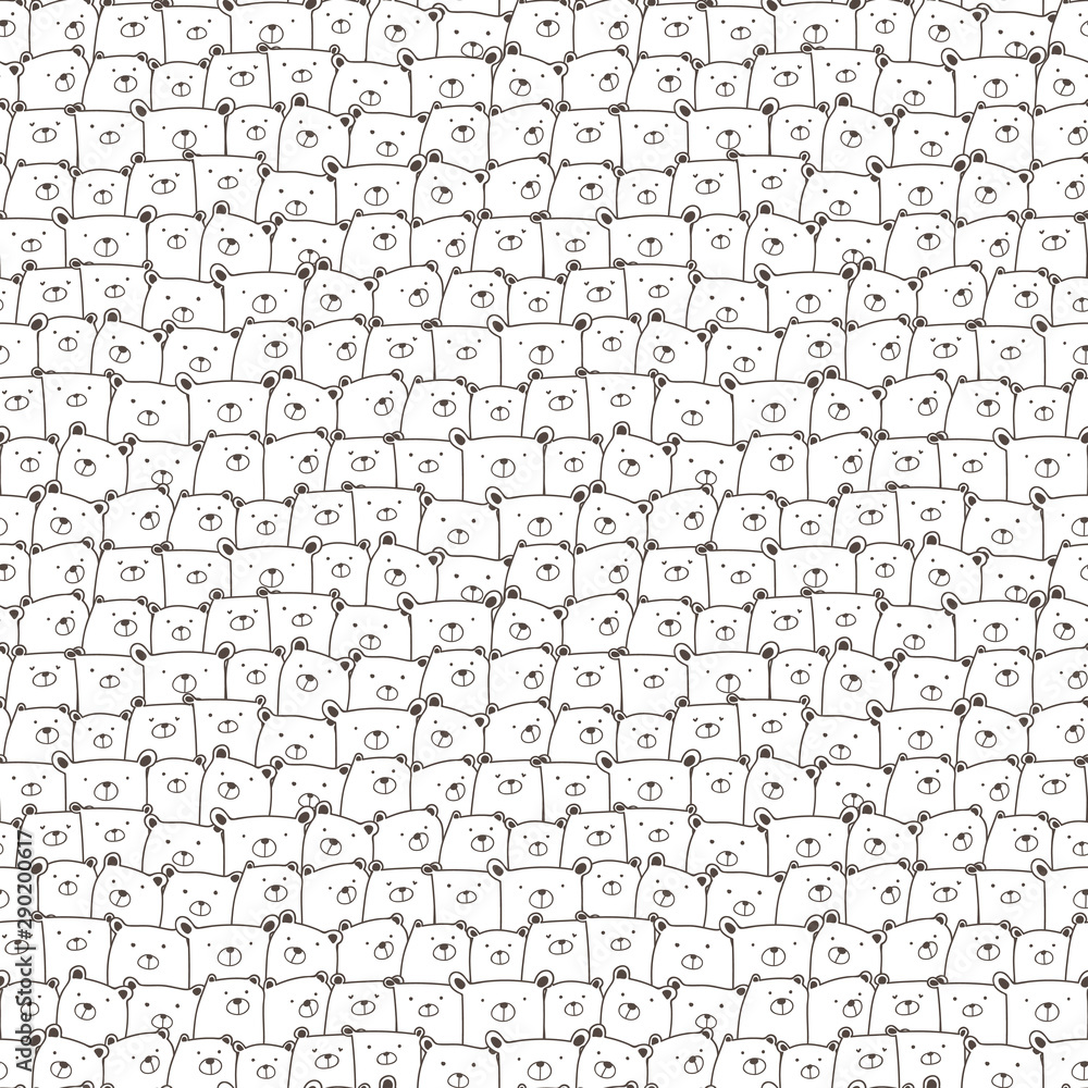 Cute bear seamless pattern background. Vector illustration. Cute bear seamless pattern background. Vector illustration.