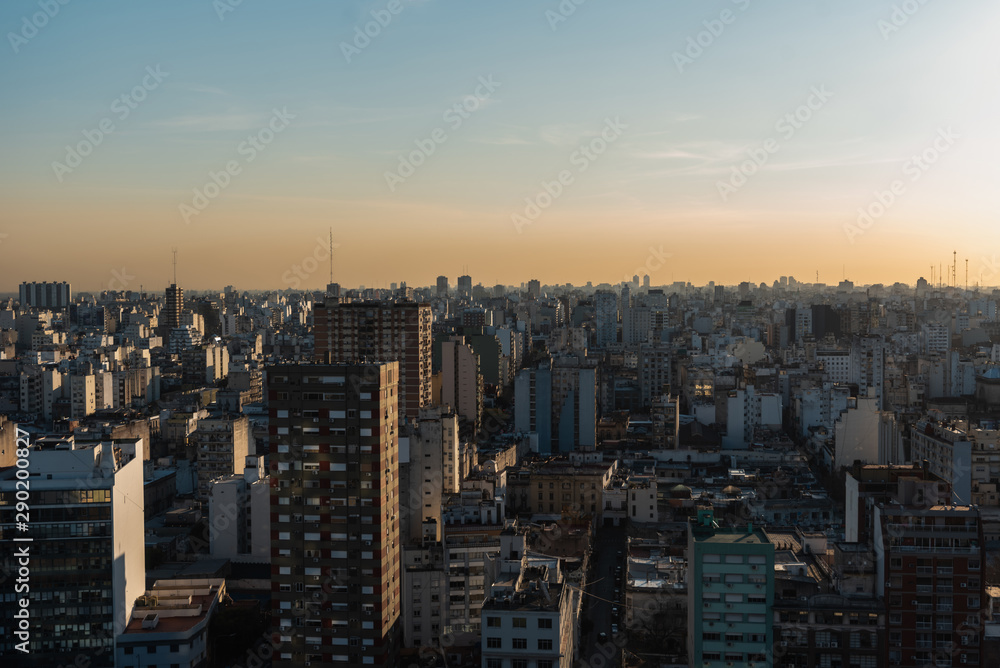 Fototapeta premium View of wide-spread urban area skyline