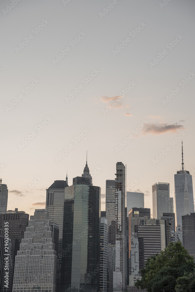 Financial district new york city skyline